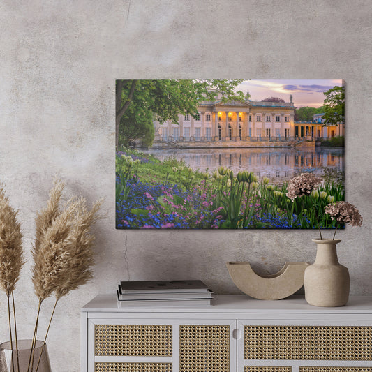 Obraz Na Płótnie Pałac W Warszawie I Kwiaty