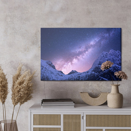 Obraz Na Płótnie Droga Mleczna Nad Śnieżnymi Górami