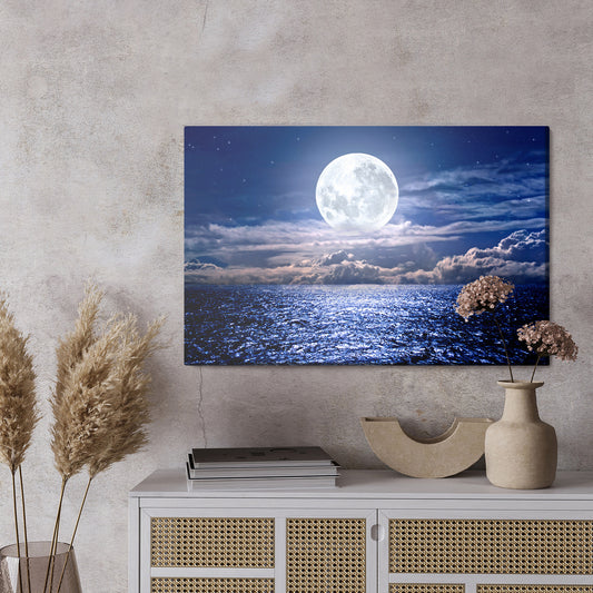 Obraz Na Płótnie Księżyc W Pełni Nad Morzem