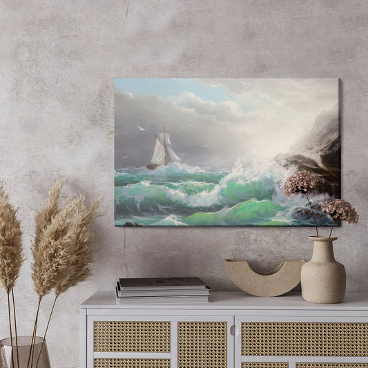 Obraz Na Płótnie Żaglówka Morze I Fale