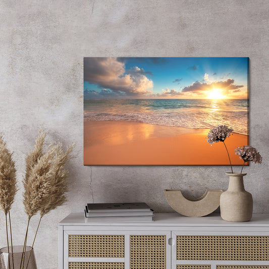 Obraz Na Płótnie Zachód Słońca Na Plaży