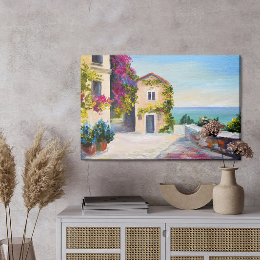 Obraz Na Płótnie Morze I Dom W Santorini