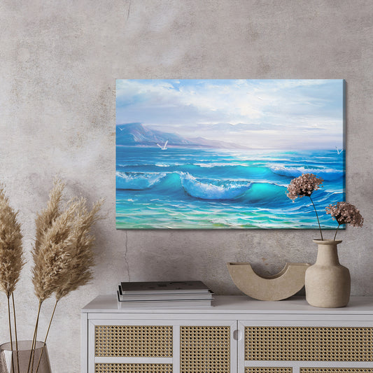 Obraz Na Płótnie Malowany Horyzont Morski