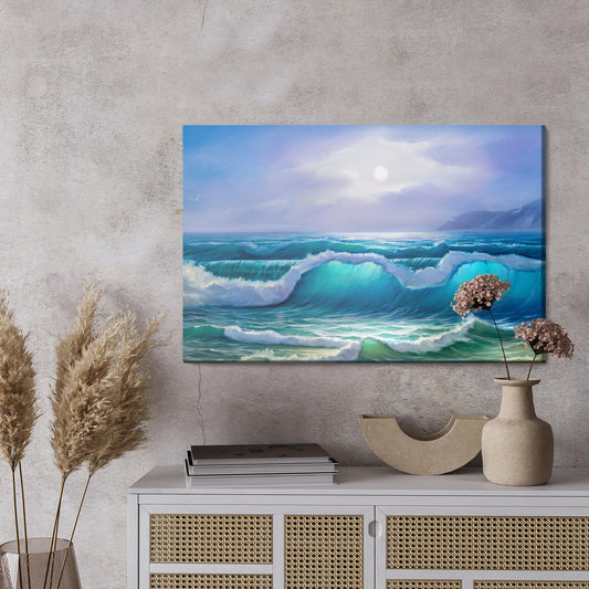 Obraz Na Płótnie Malowany Przypływ Nad Morzem