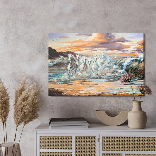 Obraz Na Płótnie Konie Nad Morzem