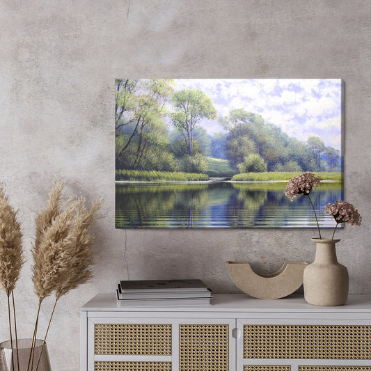 Obraz Na Płótnie Rzeka Na Tle Lasu