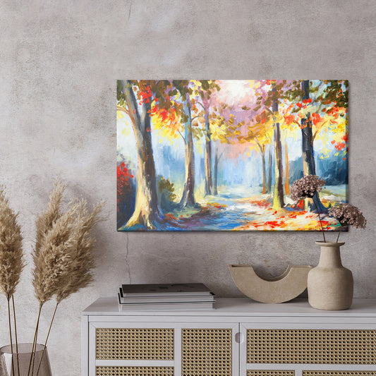 Obraz Na Płótnie Kolorowy Leśny Krajobraz