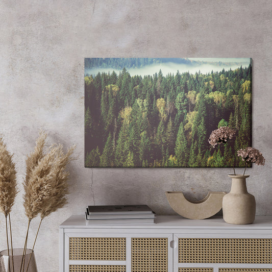 Obraz Na Płótnie Las Z Mgłą W Tle