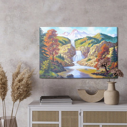 Obraz Na Płótnie Jesienny Wodospad Jak Malowany
