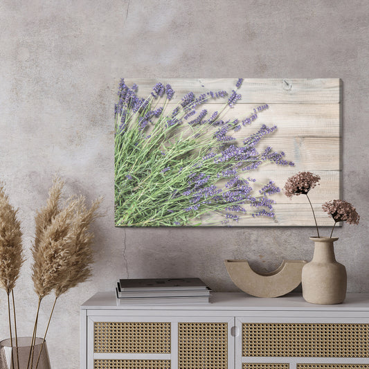 Obraz Na Płótnie Lawenda Na Tle Rustykalnego Drewna