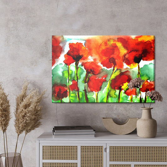 Obraz Na Płótnie Maki Malowane Akwarelą