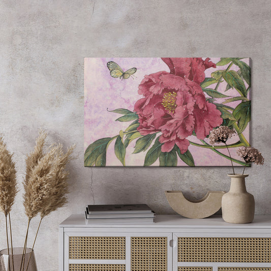 Obraz Na Płótnie Piwonie I Motyle