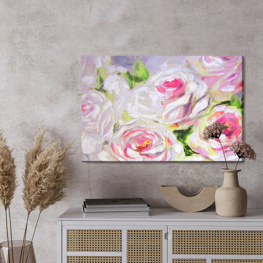 Obraz Na Płótnie Kwitnące Róże Jak Namalowane