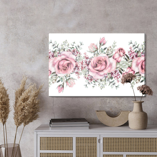 Obraz Na Płótnie Kwiaty Róż Malowane Akwarelą