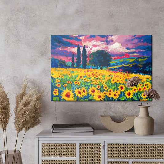 Obraz Na Płótnie Pole Słoneczników Jak Malowane