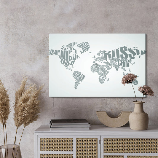 Obraz Na Płótnie Mapa Świata Z Napisów