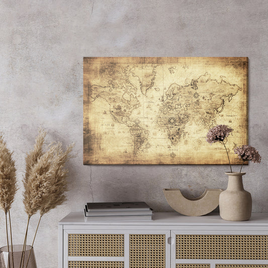 Obraz Na Płótnie Starożytna Mapa Świata Vintage