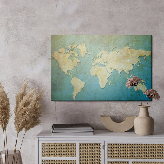Obraz Na Płótnie Ozdobna Mapa Świata