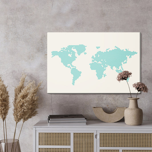Obraz Na Płótnie Mapa Świata Z Kropek