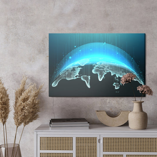 Obraz Na Płótnie Modernistyczna Mapa Świata 3D