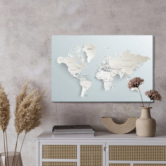 Obraz Na Płótnie Mapa Świata Z Efektem 3D