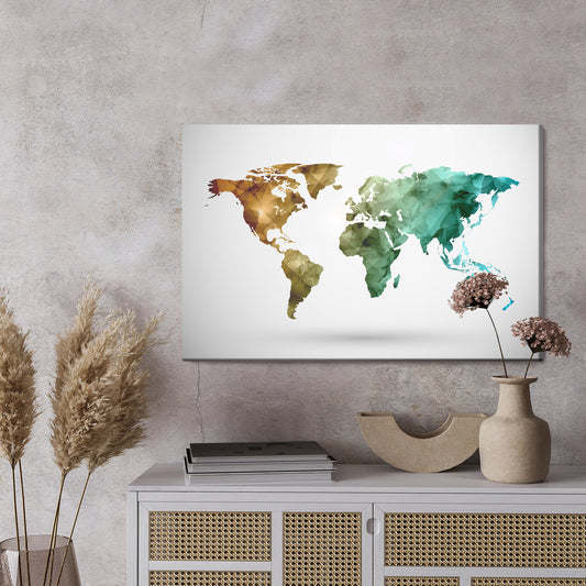 Obraz Na Płótnie Kolorowa Mapa Z Efektem 3D