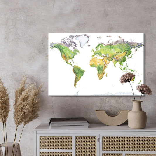Obraz Na Płótnie Mapa Fizyczna Świata