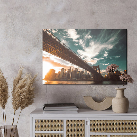 Obraz Na Płótnie Zachód Słońca W Nowym Jorku