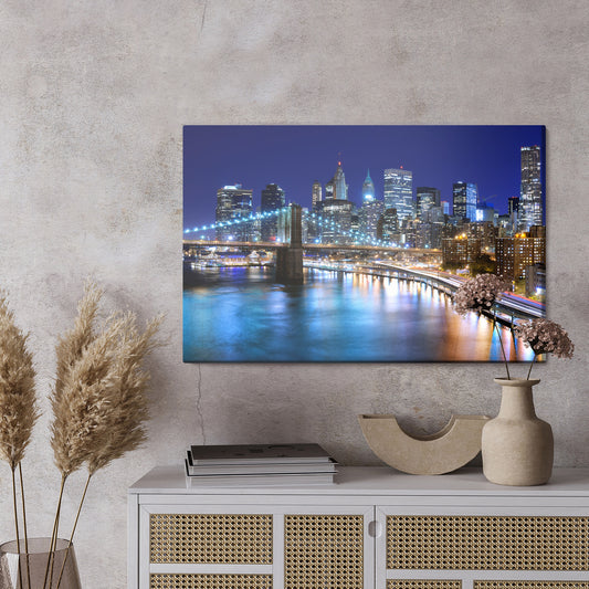 Obraz Na Płótnie Panorama Nowego Jorku Nocą
