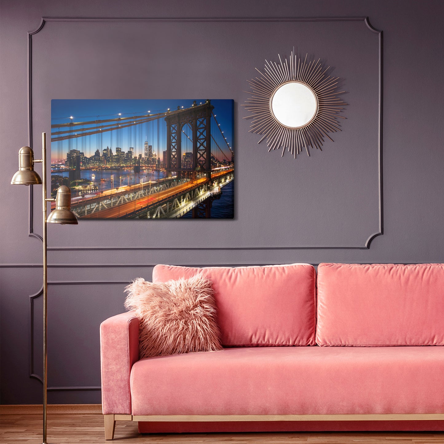 Obraz Na Płótnie Nocny Widok 3D Na Manhattan Bridge