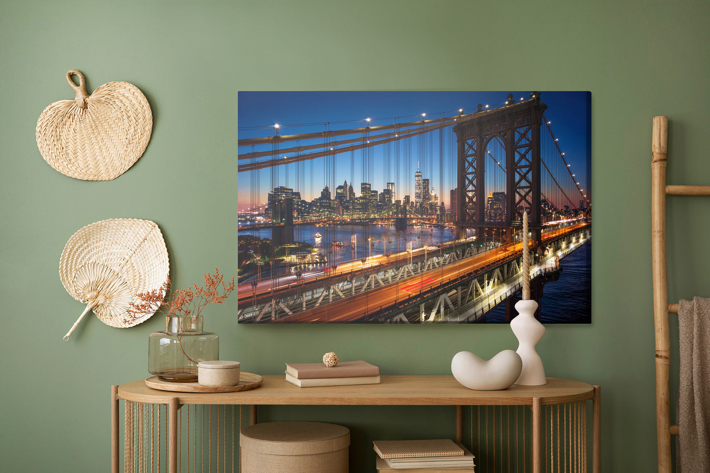 Obraz Na Płótnie Nocny Widok 3D Na Manhattan Bridge