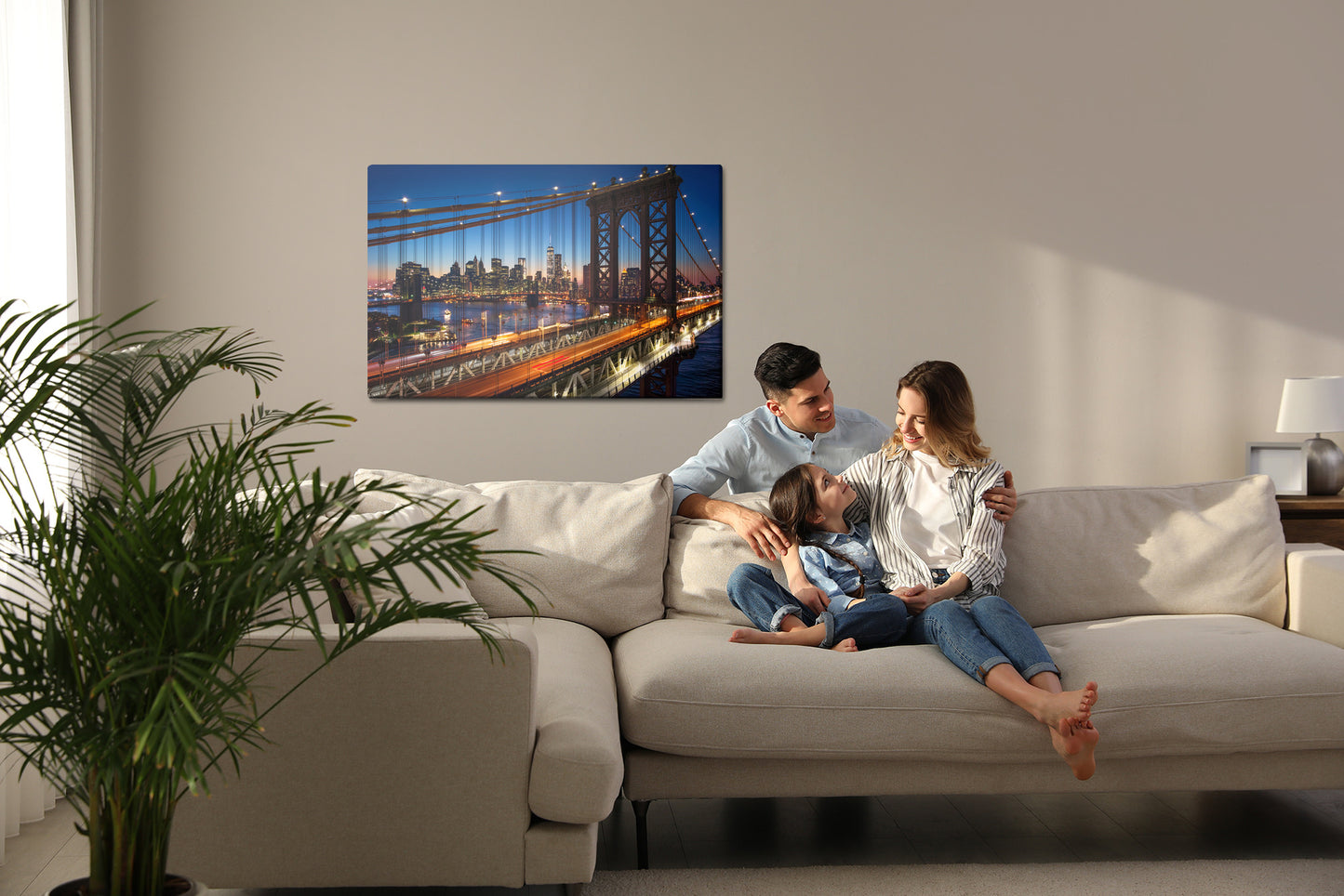 Obraz Na Płótnie Nocny Widok 3D Na Manhattan Bridge