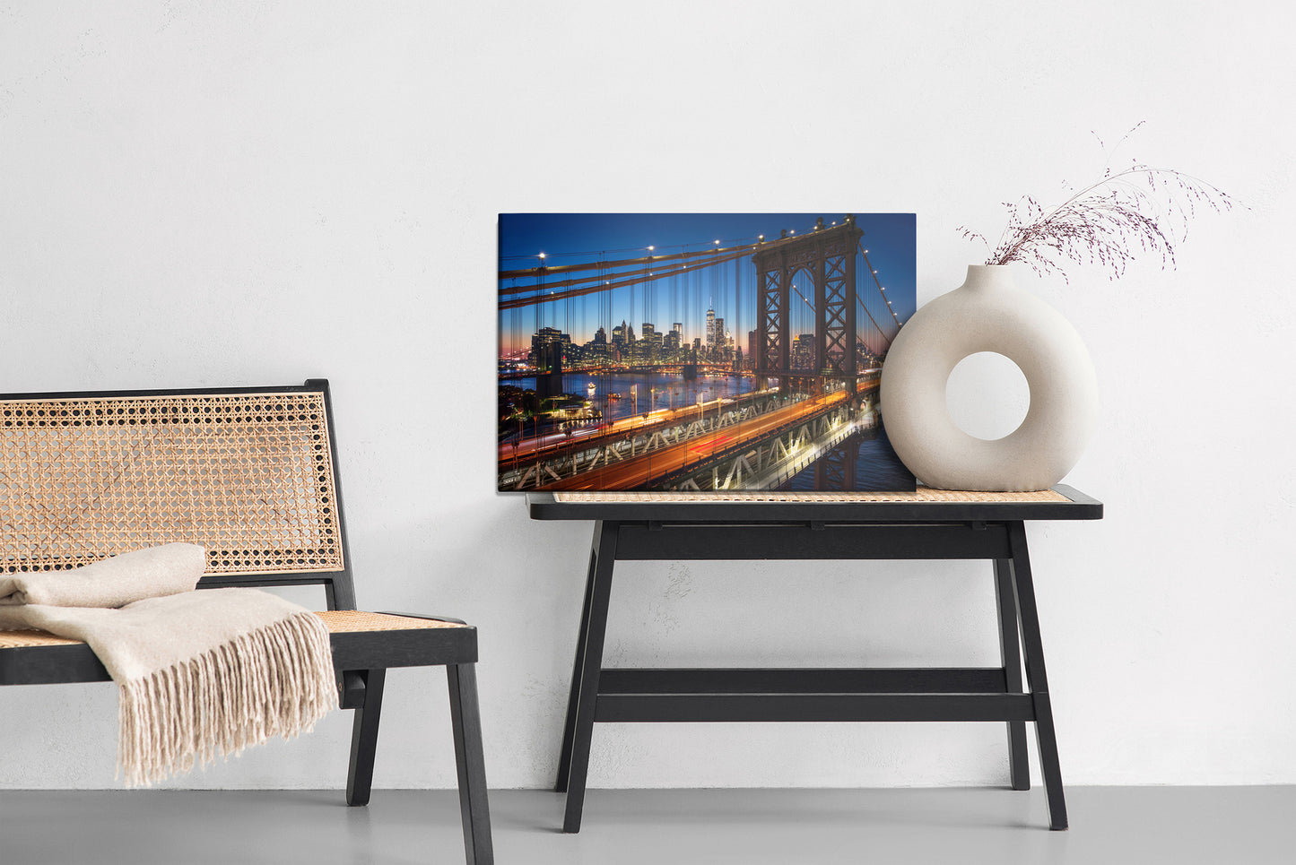 Obraz Na Płótnie Nocny Widok 3D Na Manhattan Bridge