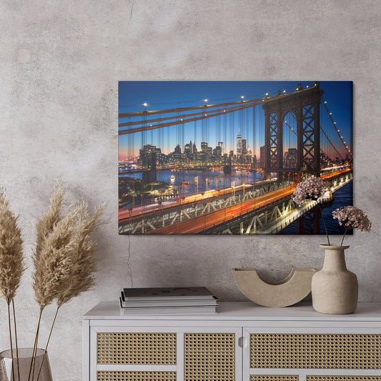 Obraz Na Płótnie Nocny Widok 3D Na Manhattan Bridge