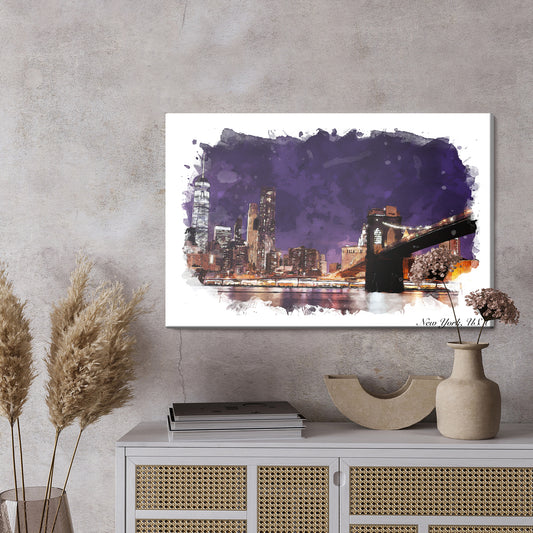 Obraz Na Płótnie Most Brookliński W Abstrakcyjnym Wydaniu