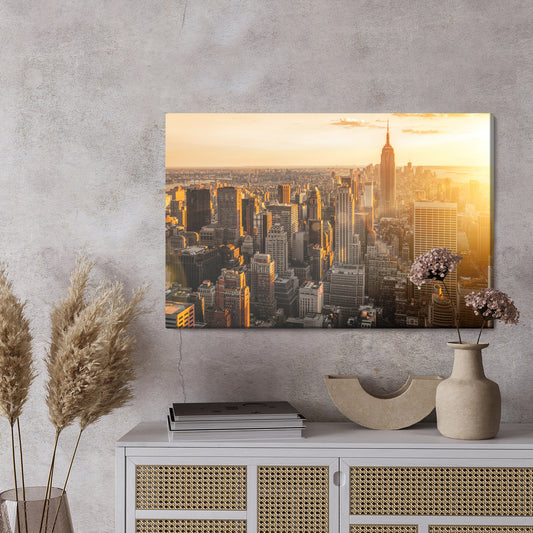 Obraz Na Płótnie Zachód Słońca W Nowym Jorku