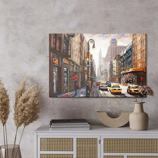 Obraz Na Płótnie Widok 3D Na Ulicę Nowego Jorku