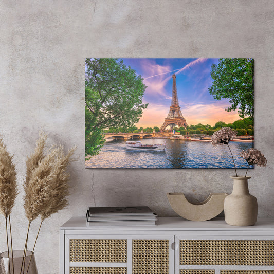 Obraz Na Płótnie Widok Na Sekwanę I Wieżę Eiffla