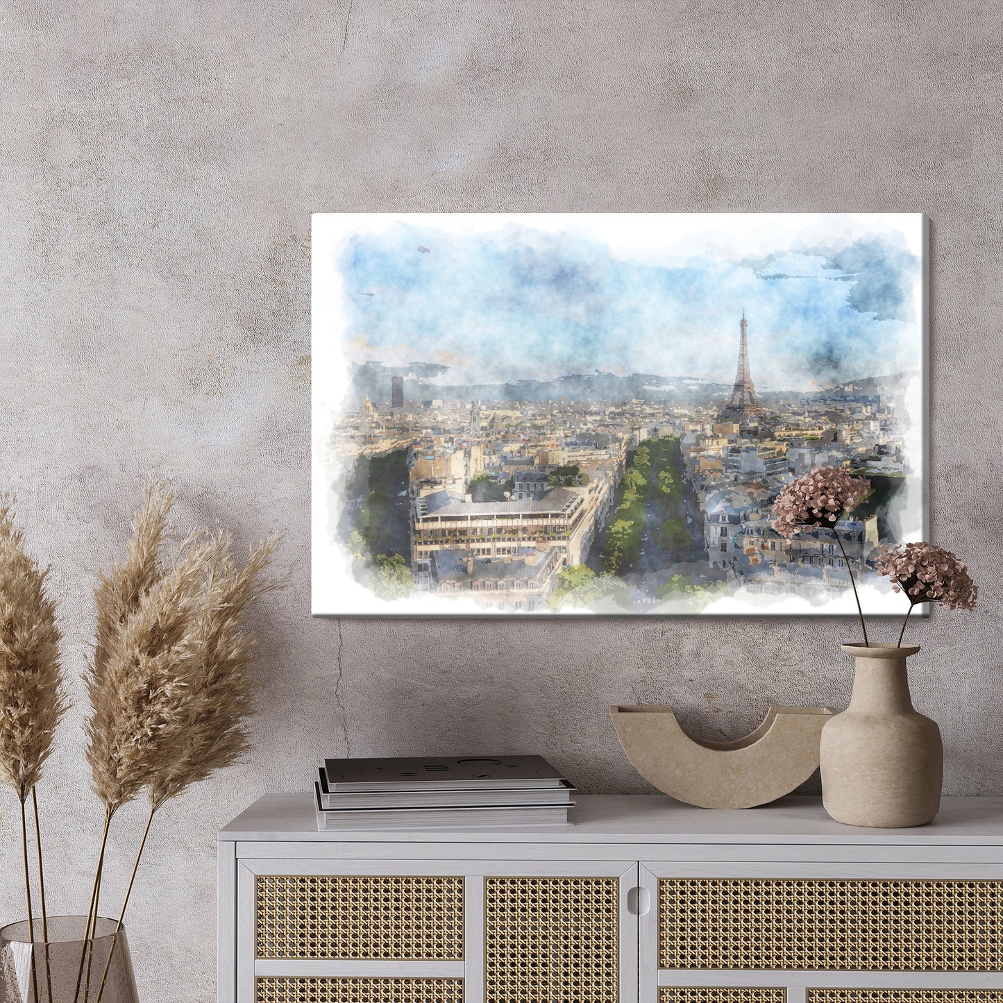 Obraz Na Płótnie Panorama Paryża - Akwarela