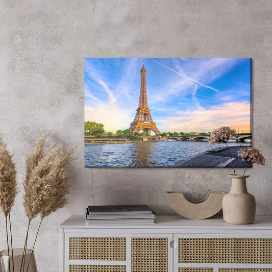 Obraz Na Płótnie Widok 3D Na Sekwanę I Wieżę Eiffla