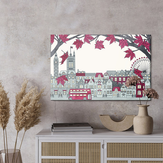 Obraz Na Płótnie Londyńskie Budynki Jak Narysowane