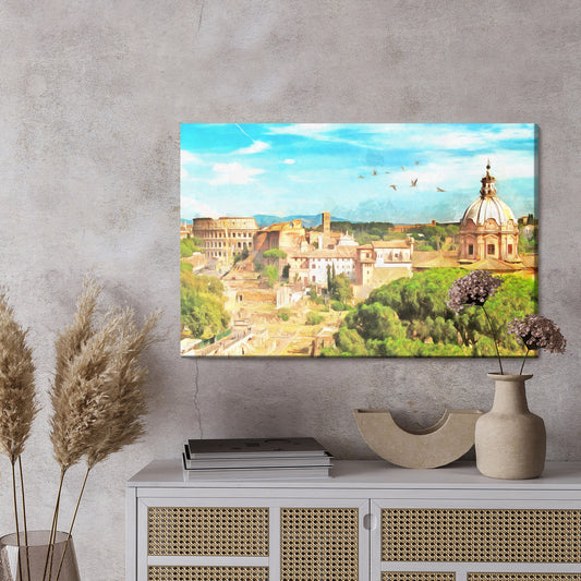 Obraz Na Płótnie Panorama Rzymu Jak Malowana