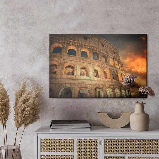 Obraz Na Płótnie Rzymskie Koloseum Nocą