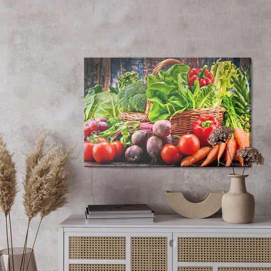 Obraz Na Płótnie Bogaty Kosz Warzyw