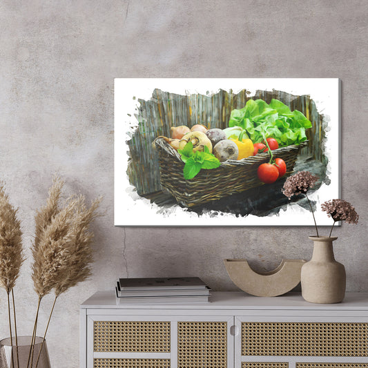 Obraz Na Płótnie Wiklinowy Kosz Warzyw