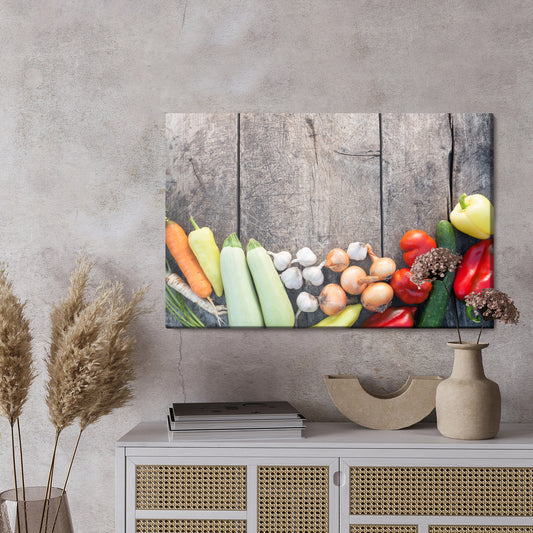Obraz Na Płótnie Warzywa Na Drewnie