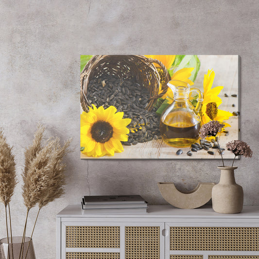 Obraz Na Płótnie Nasiona Słonecznika Z Olejem