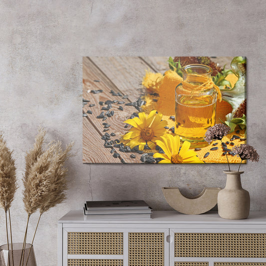 Obraz Na Płótnie Olej Słonecznikowy Z Kwiatami