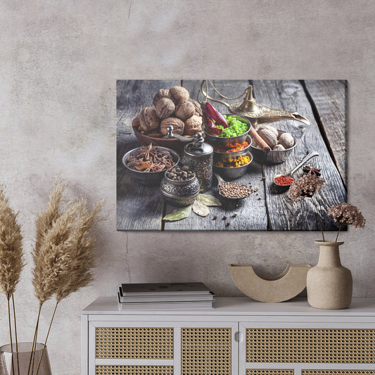 Obraz Na Płótnie Przyprawy Z Orzechami