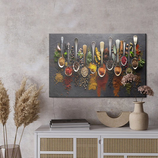 Obraz Na Płótnie Łyżki Z Ziołami I Przyprawami